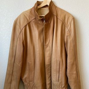 Kapraun Mens Leather Jacket, brown/tan